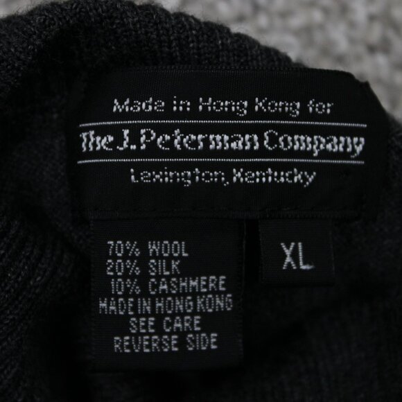 J. Peterman Turtleneck Sweater Mens XL Gray Wool/Silk/Cashmere L/S Pullover - Picture 7 of 11